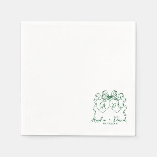 Servilleta De Papel Servilletas de boda manuscritas con corazón de amo