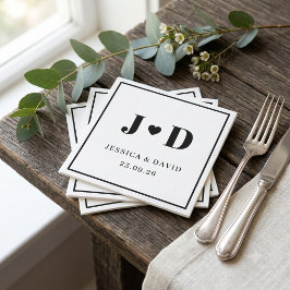 Servilleta De Papel Servilletas de boda minimalistas con monograma