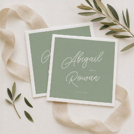 Servilleta De Papel Servilletas de boda minimalistas elegantes de colo