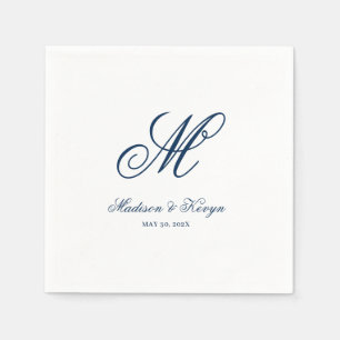 Servilleta De Papel Servilletas de boda minimalistas y chic con inicia