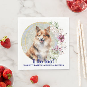 Servilleta De Papel Servilletas de boda para perro islandés con foto