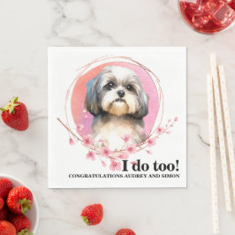 Servilleta De Papel Servilletas de boda para perro Shih Tzu con foto