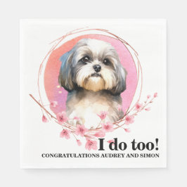 Servilleta De Papel Servilletas de boda para perro Shih Tzu con foto d