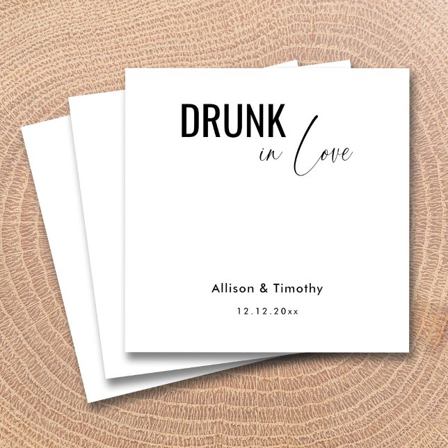 Servilleta De Papel Servilletas de Boda Personalizadas Borrachos de Am ( Drunk In Love Personalized Wedding Napkins)