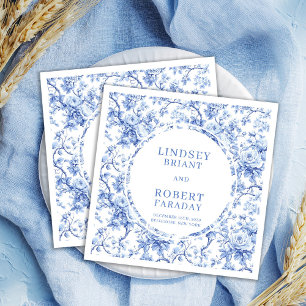 Servilleta De Papel Servilletas de boda personalizadas Chic Deep Blue