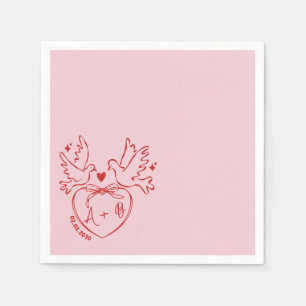 Servilleta De Papel Servilletas de boda personalizadas con corazón de 