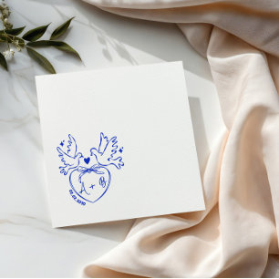 Servilleta De Papel Servilletas de boda personalizadas con paloma y co
