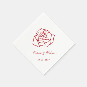 Servilleta De Papel Servilletas de boda personalizadas con rosa