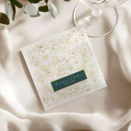 Servilleta De Papel Servilletas de boda personalizadas de oro