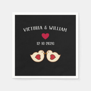 Servilleta De Papel Servilletas de boda personalizadas de pájaros de a