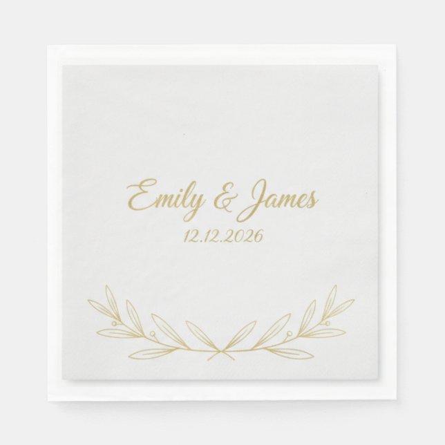 Servilleta De Papel Servilletas de boda personalizadas | Estampado en  (Anverso)