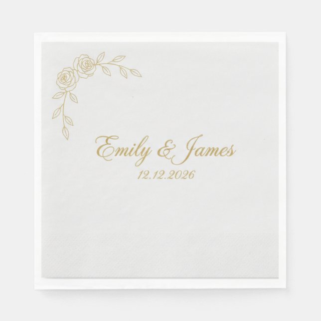 Servilleta De Papel Servilletas de boda personalizadas | Estampado en  (Anverso)