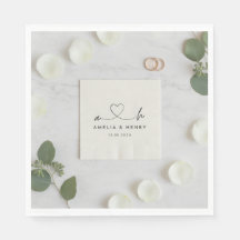 Servilletas de boda personalizadas: Monograma, Ele