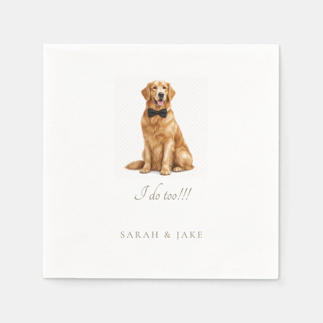 Servilleta De Papel Servilletas de boda personalizadas para mascotas c (Anverso)