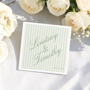 Servilleta De Papel Servilletas de boda personalizadas verde salvia