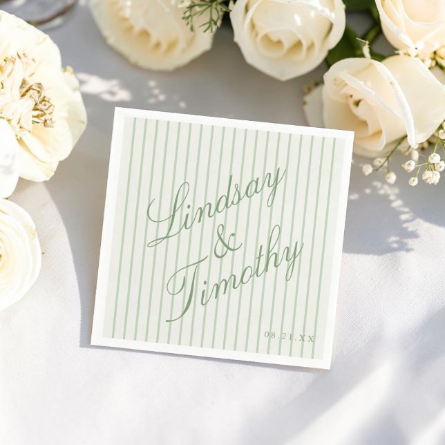Servilleta De Papel Servilletas de boda personalizadas verde salvia (Subido por el creador)