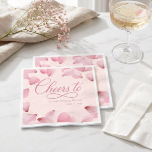 Servilleta De Papel Servilletas de boda Pétalos de rosa rosa elegante