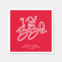 Servilletas de boda Rojo Hago BBQ
