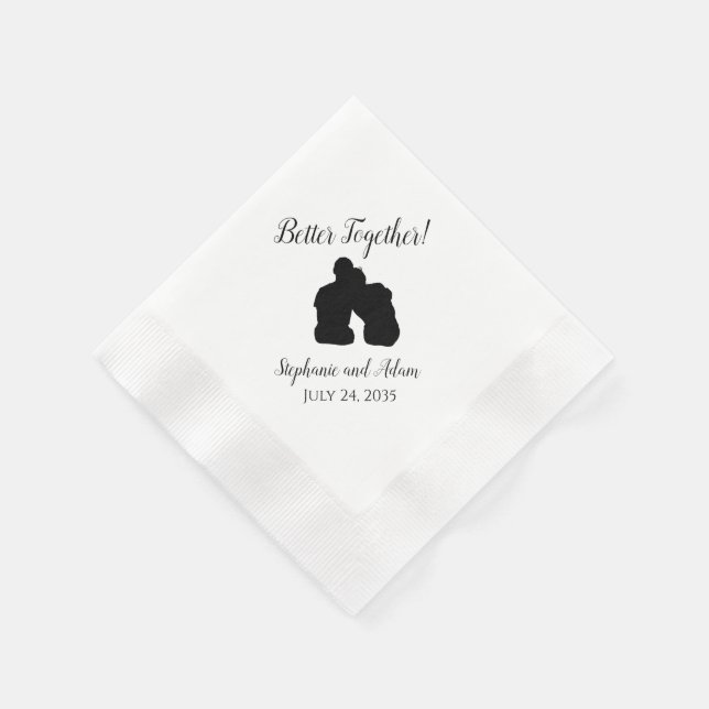 Servilleta De Papel Servilletas de boda Románticas Juntos (Borde)