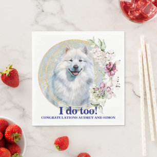 Servilleta De Papel Servilletas de boda Samoyed con foto de perros