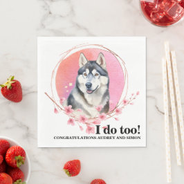 Servilleta De Papel Servilletas de boda siberianas con foto de perros