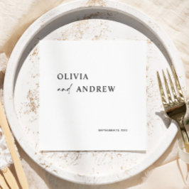 Servilleta De Papel Servilletas de boda | Simple Minimalista y Moderna