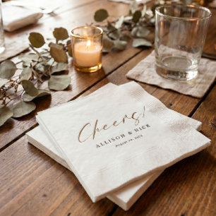 Servilleta De Papel Servilletas de boda Simple Neutro Oro Aclamaciones