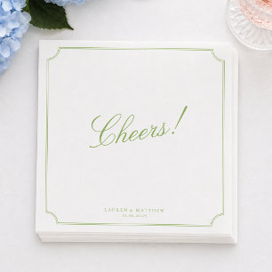 Servilleta De Papel Servilletas de boda verdes cítricas Cheers