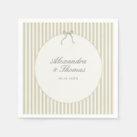Servilletas de boda verdes con raya caprichosas