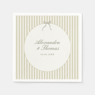 Servilleta De Papel Servilletas de boda verdes con raya caprichosas