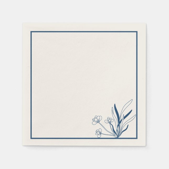 Servilleta De Papel Servilletas de Botánico Costero Azul Suave (Anverso)
