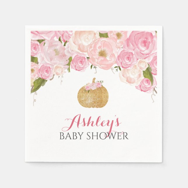 Servilleta De Papel Servilletas de calabaza rosada (Anverso)