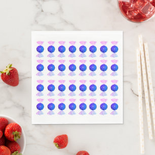 Servilleta De Papel Servilletas de caramelo rosado y azul