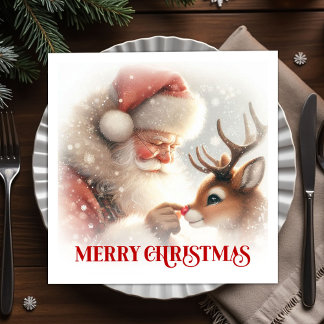 Servilleta De Papel Servilletas de cena de Navidad de Santa Claus capr