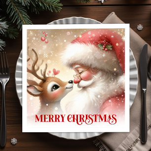 Servilleta De Papel Servilletas de cena navideñas de Rudolph Claus aco