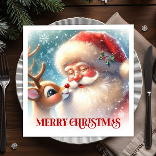 Servilleta De Papel Servilletas de cena navideñas festivas de Santa Cl