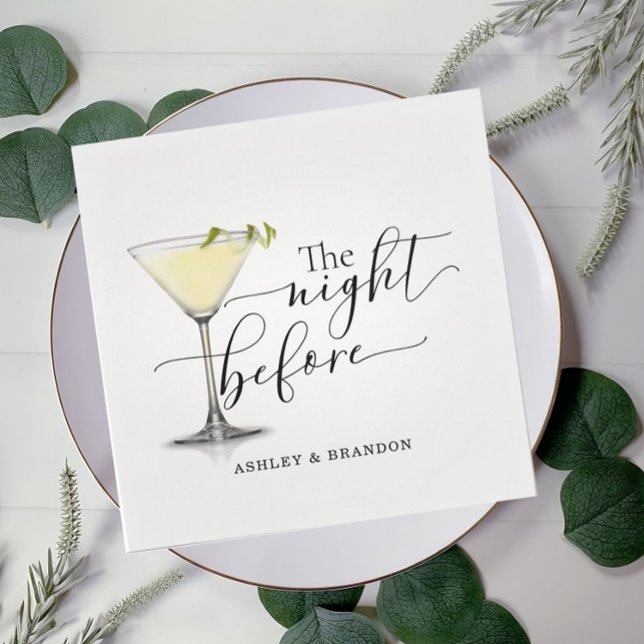 Servilleta De Papel Servilletas de Champagne Minimal Script The Night  (Subido por el creador)