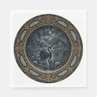 Servilleta De Papel Servilletas de cisne gótico victorianas
