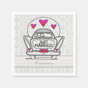 Servilleta De Papel Servilletas de coche de luna de miel personalizada