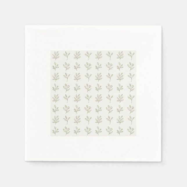 Servilleta De Papel Servilletas de Cocktail Botánicas Mínimas (Anverso)