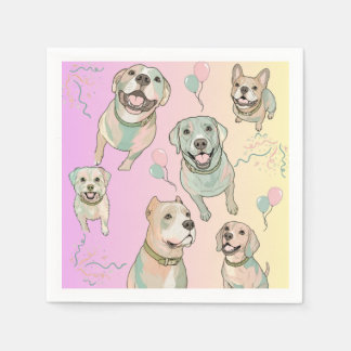 Servilleta De Papel Servilletas de cocktail de razas de perros pastel