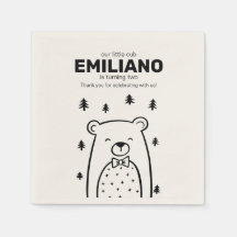 Servilletas de cocktail para cumpleaños de niño, O