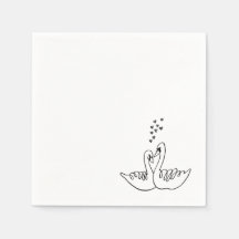 Servilletas de cóctel Cisnes de Boda