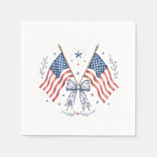 Servilleta De Papel Servilletas de cóctel con lazo de bandera american