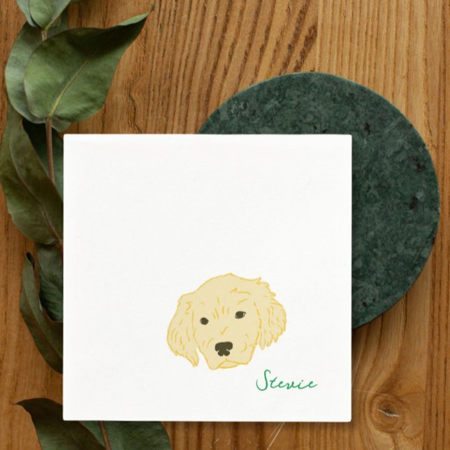 Servilleta De Papel Servilletas de cóctel con perro Retriever dorado (Subido por el creador)