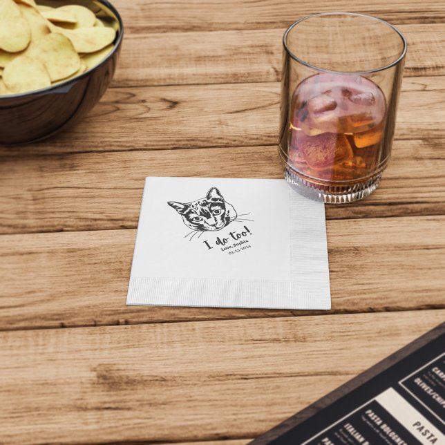 Servilleta De Papel Servilletas de cóctel con retrato de mascota perso (These custom napkins are a must-have for any special wedding occasion.)