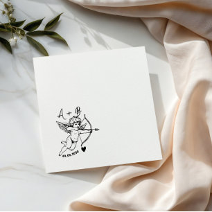 Servilleta De Papel Servilletas de cóctel de boda con Cupido dibujado 