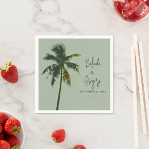 Servilleta De Papel Servilletas de cóctel de boda de palma tropical Te