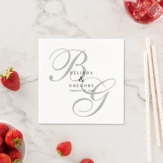 Servilleta De Papel Servilletas de cóctel de boda personalizadas Texto