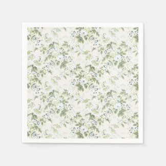 Servilleta De Papel Servilletas de cóctel de chintz verde salvia, flor